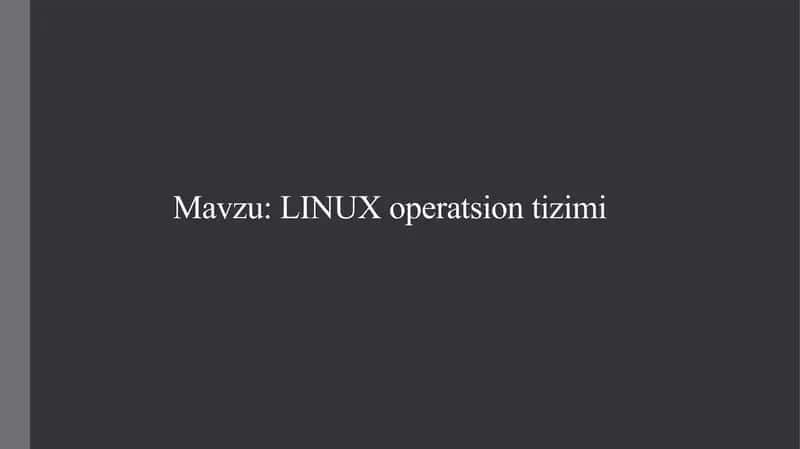 LINUX operatsion tizimi