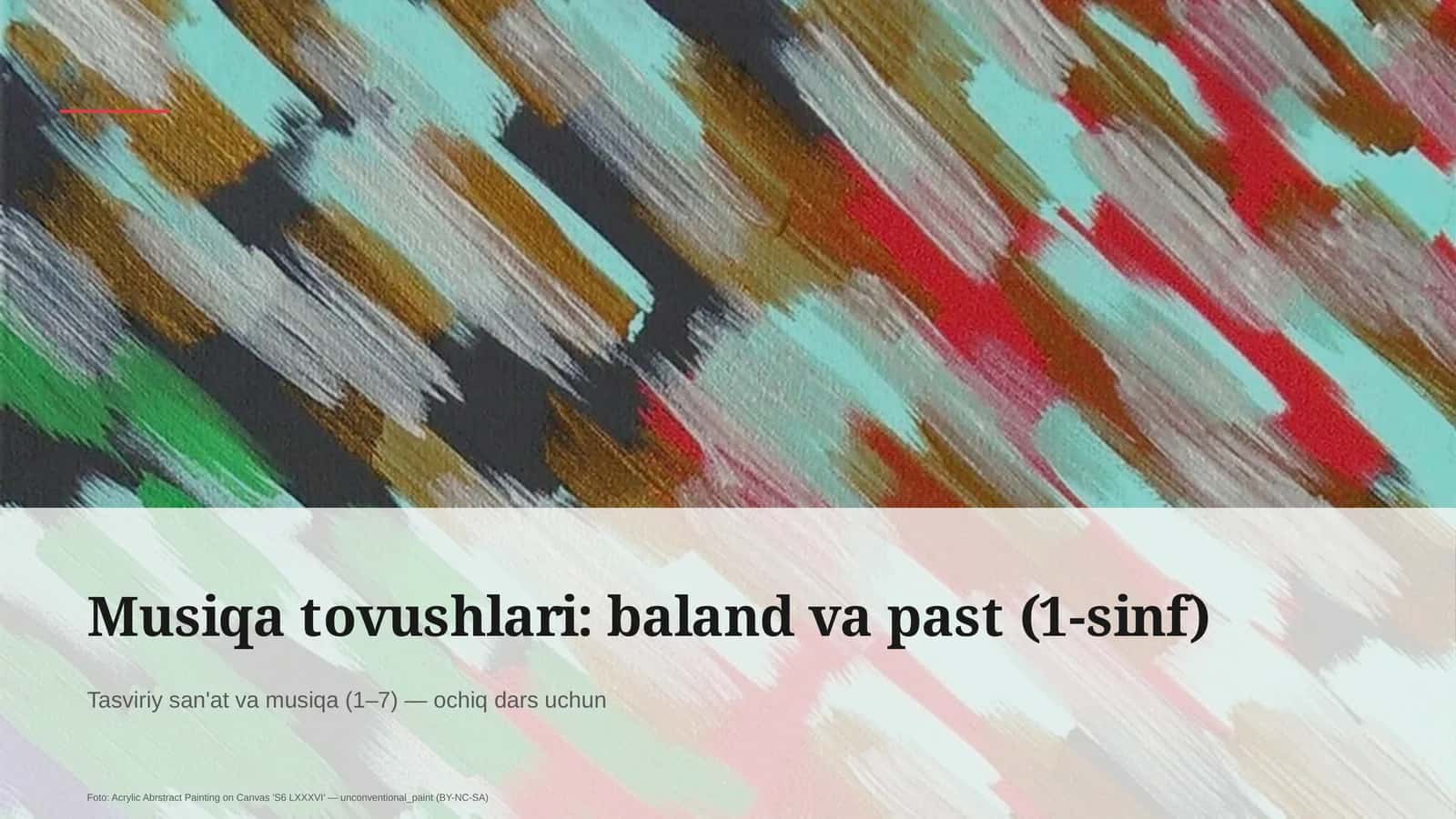 Musiqa tovushlari: baland va past (1-sinf)