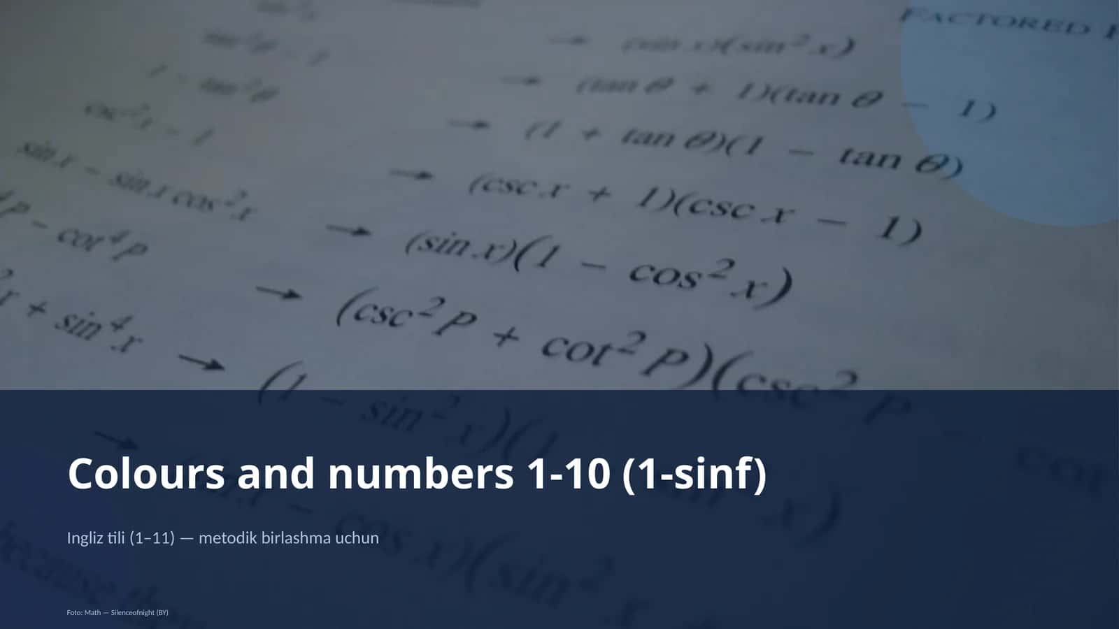 Colours and numbers 1-10 (1-sinf)