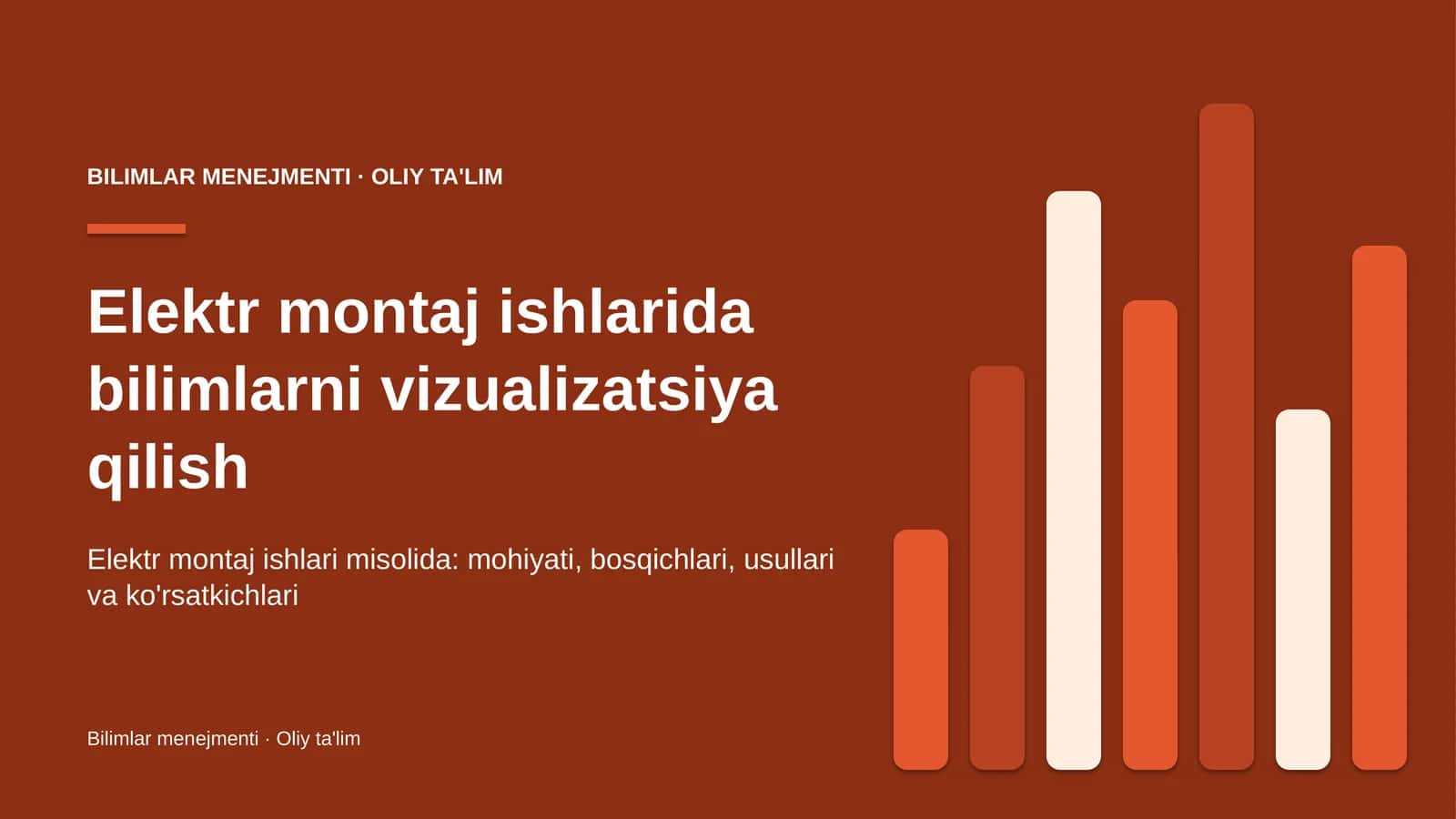 Elektr montaj ishlarida bilimlarni vizualizatsiya qilish