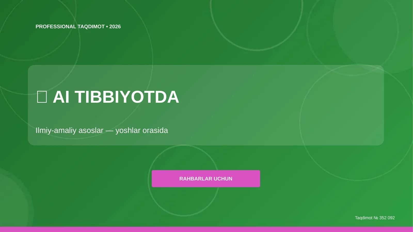 AI Tibbiyotda