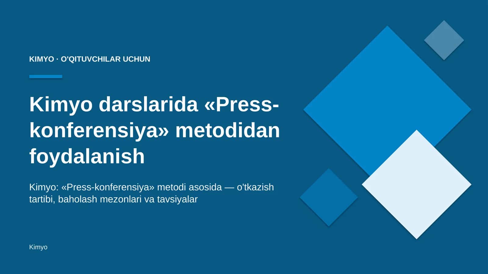 kimyo darslarida press konferensiya metodidan foydalanish 4676