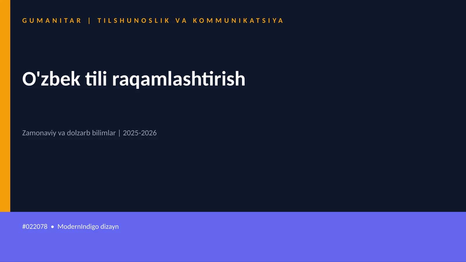 O'zbek tili raqamlashtirish
