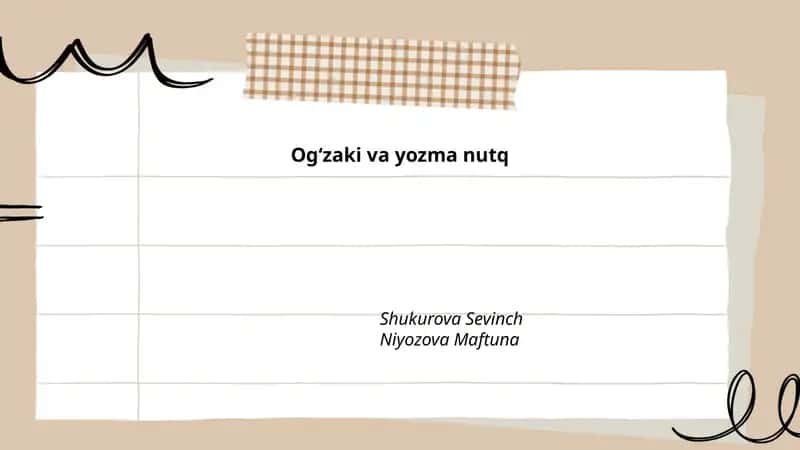Ogʻzaki va yozma nutq