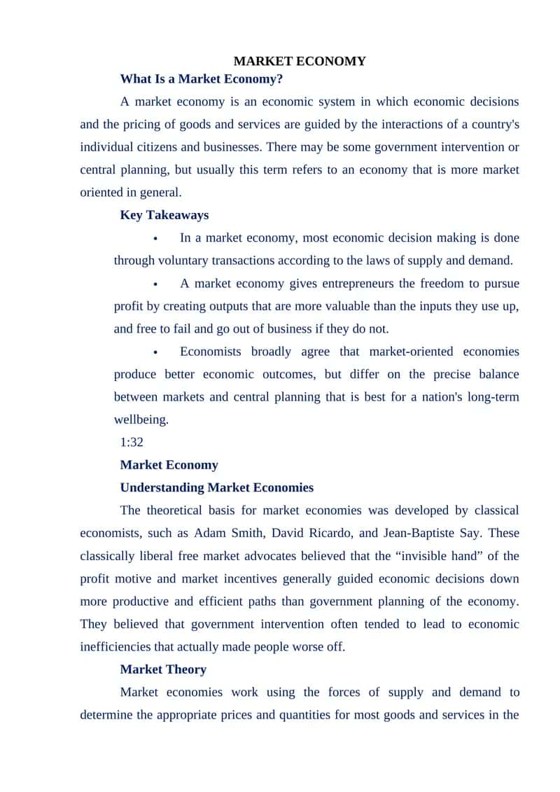 Market Economy