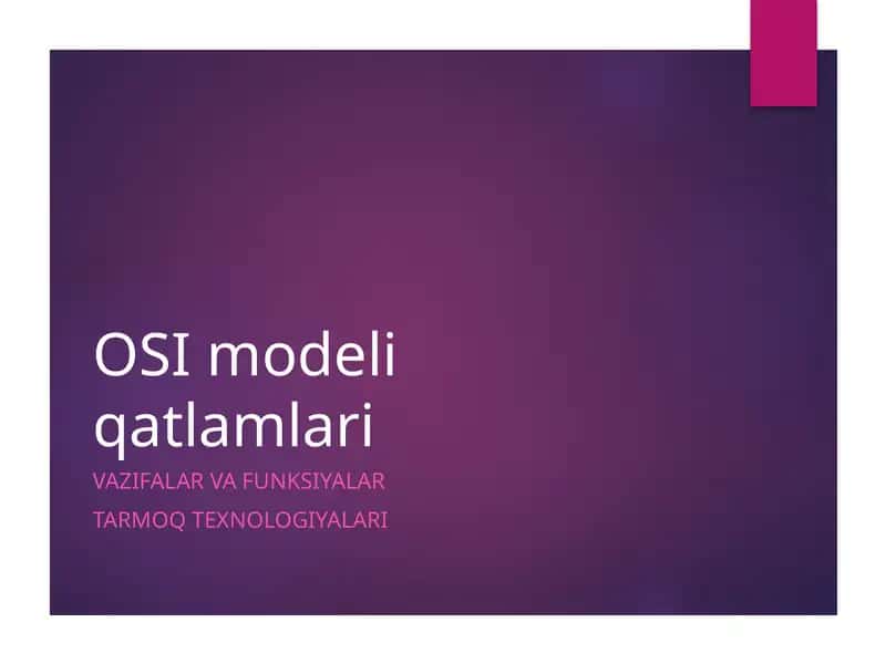 OSI modeli qatlamlari