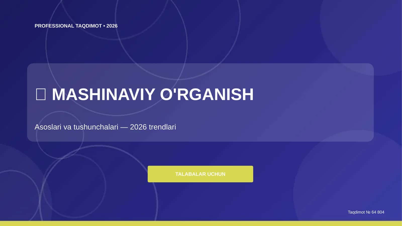 Mashinaviy O'rganish: Asoslari va Tushunchalari (2026 trendlari) [talabalar uchun]