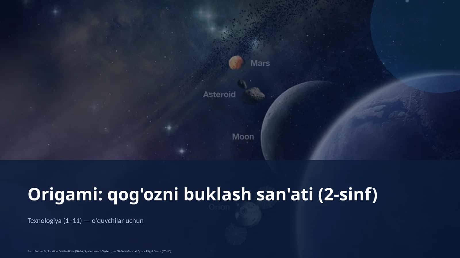 Origami: qog'ozni buklash san'ati (2-sinf)