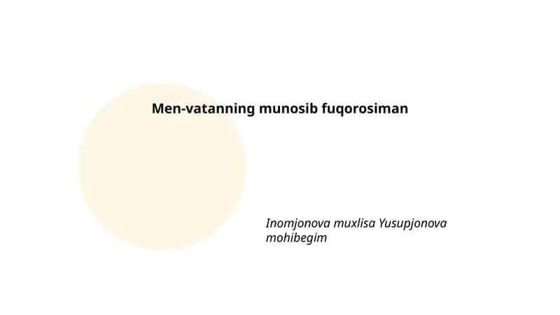 Men - vatanning munosib fuqarosiman