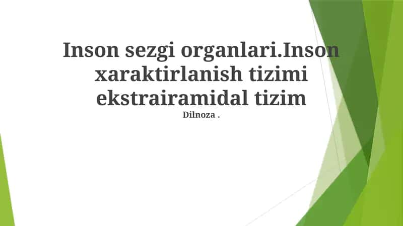 Inson sezgi organlari