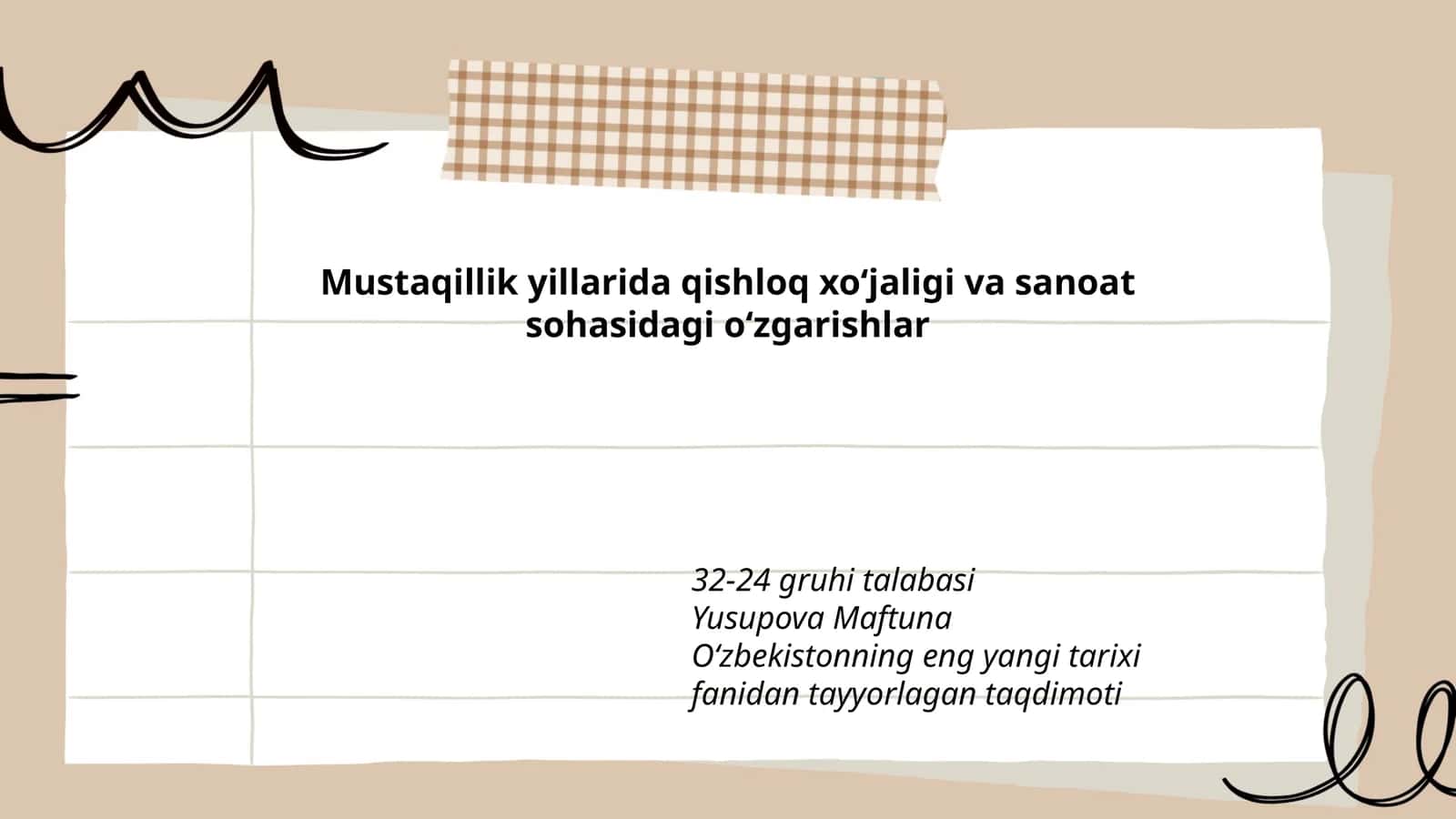 Oʻzbekistonning eng yangi tarixi fanidan tayyorlagan taqdimoti