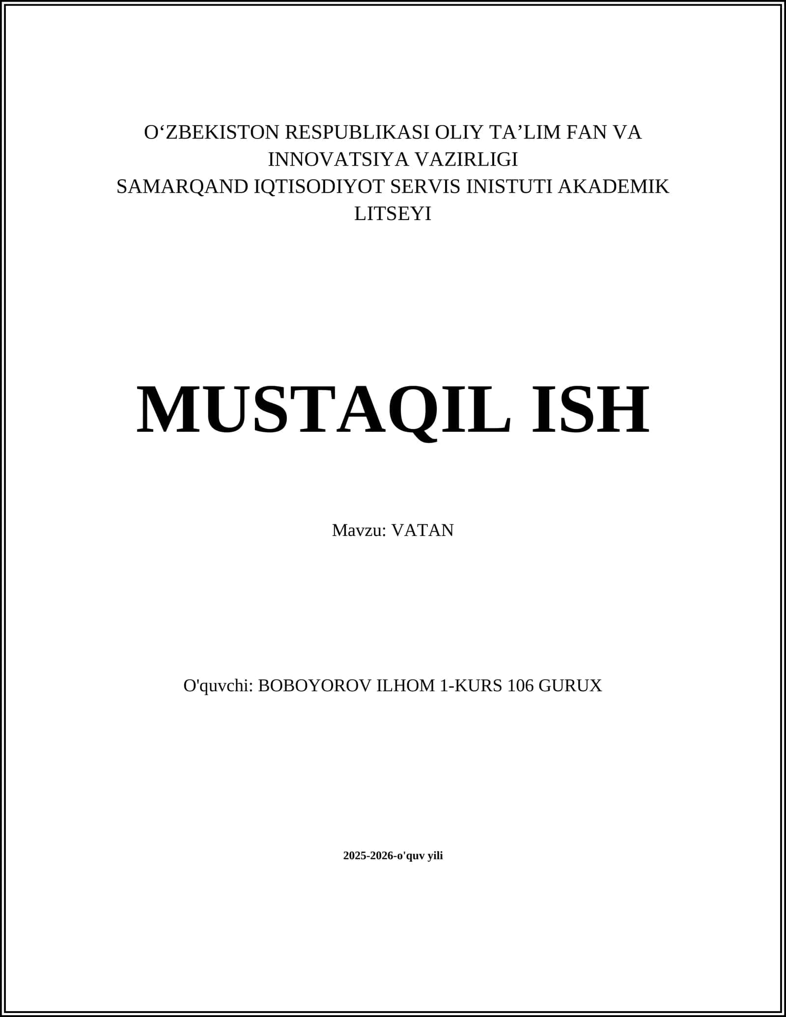 Vatan tarixi va qadimiy madaniyati