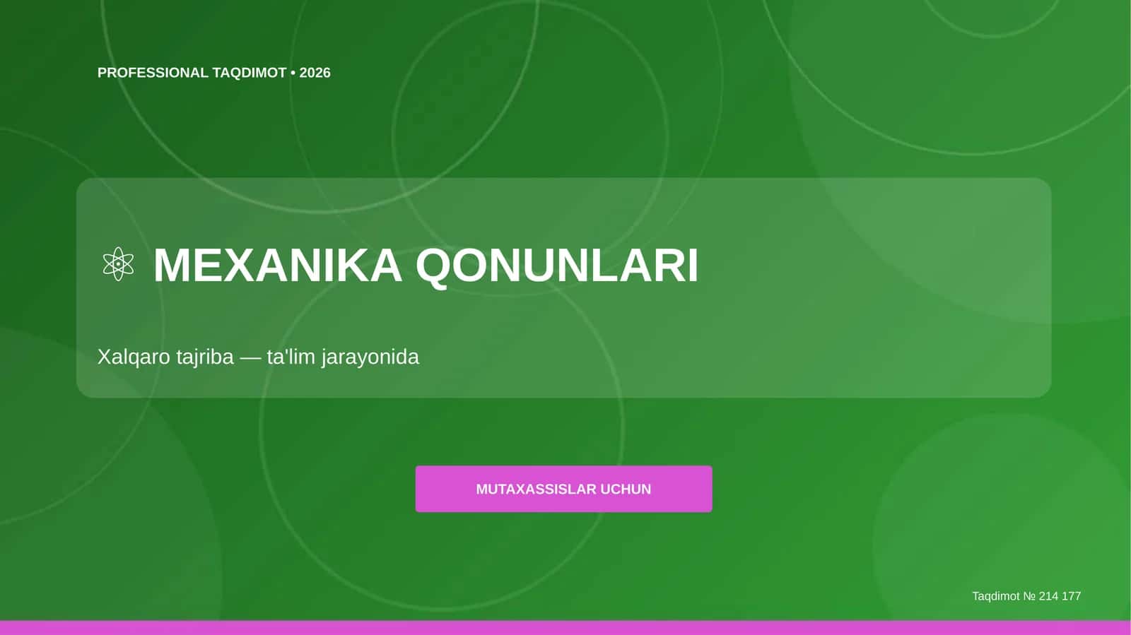 MEXANIKA QONUNLARI