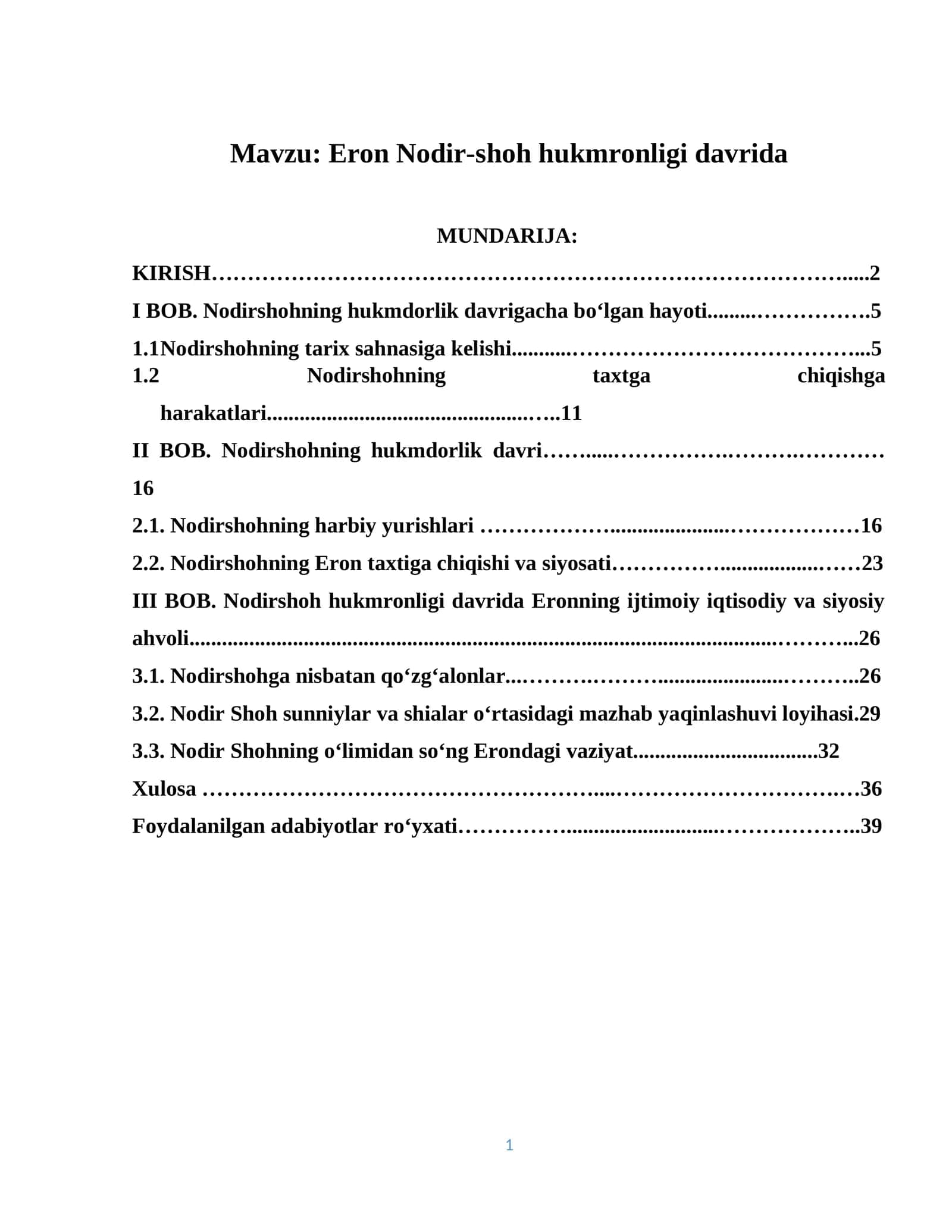 Eron Nodir-shoh hukmronligi davrida