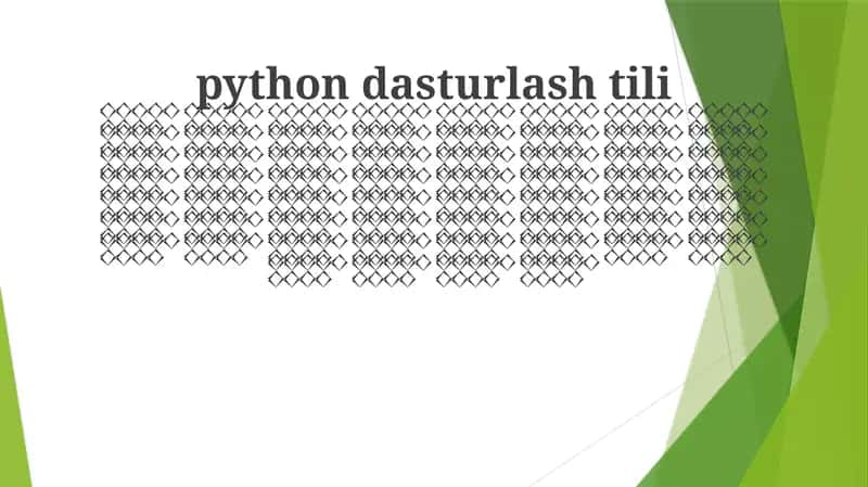 Piton dasturlash tilining qo'llanilishi
