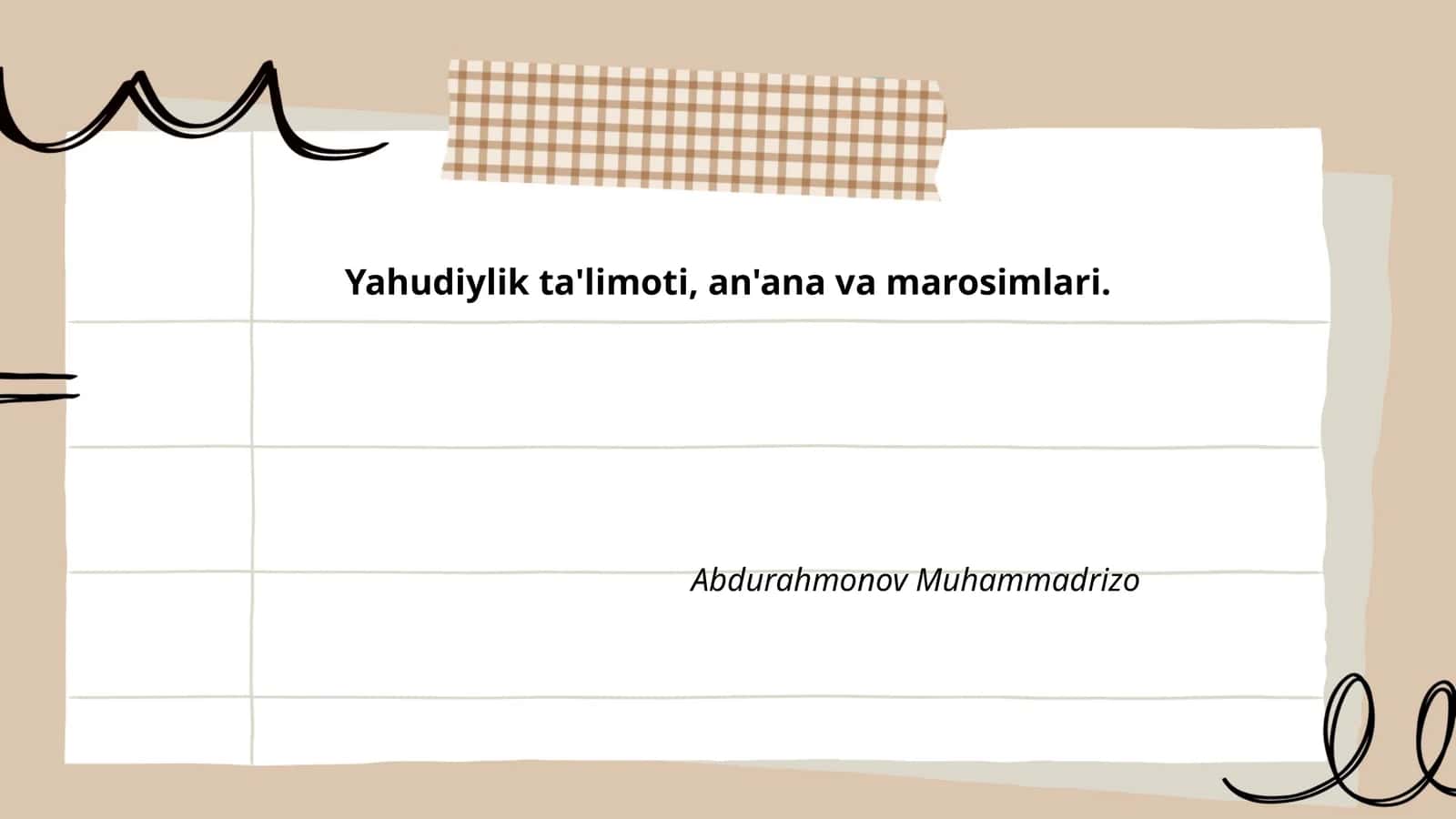 Yahudiylik ta'limoti, an'ana va marosimlari