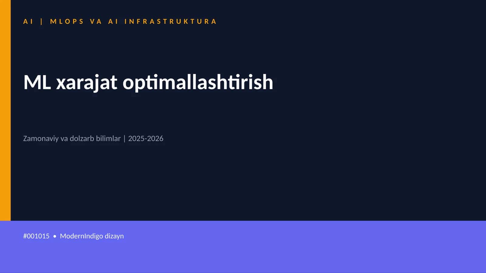 ML xarajat optimallashtirish
