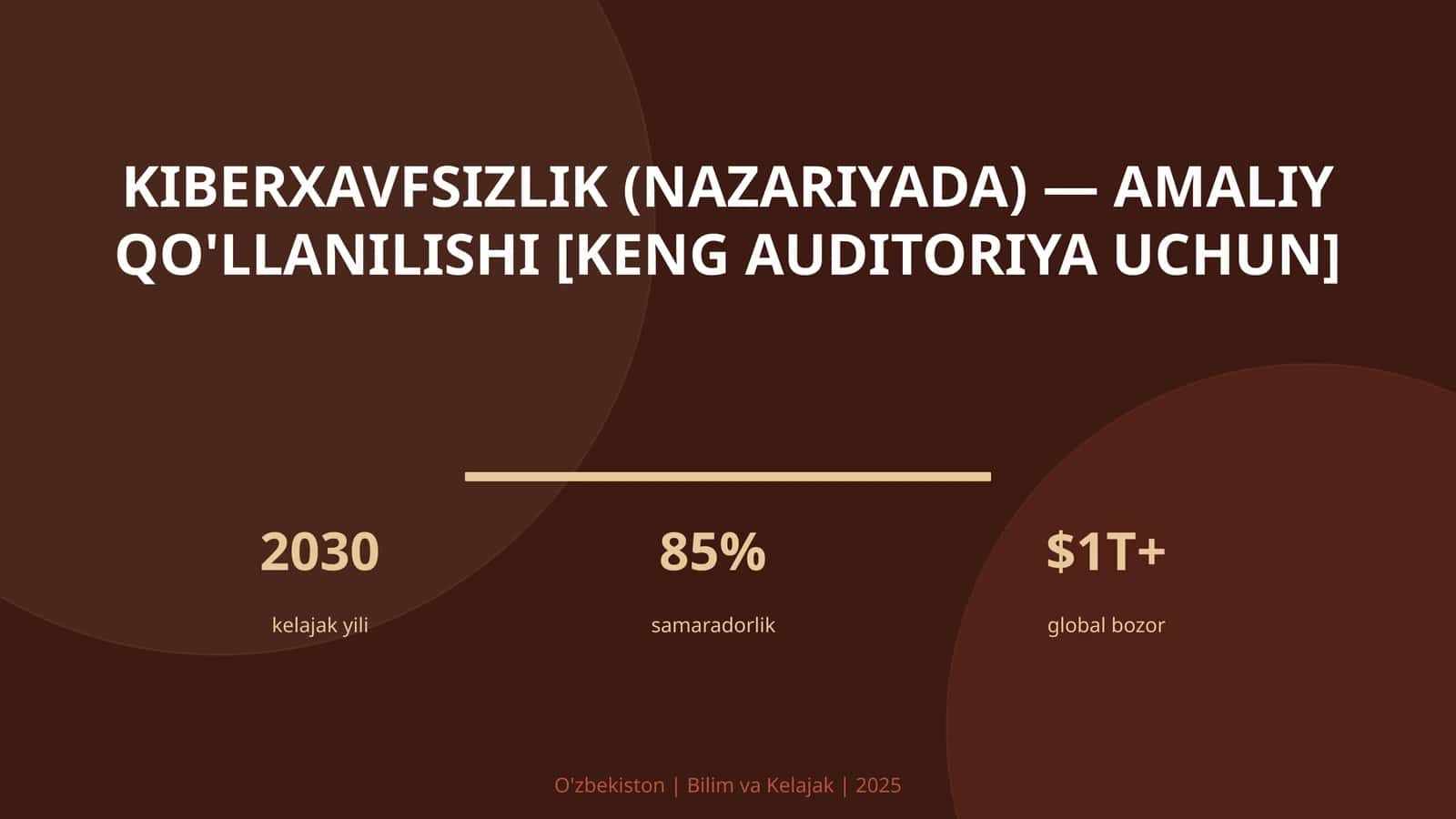 KIBERXAVFSIZLIK (NAZARIYADA) — AMALIY QO'LLANILISHI [KENG AUDITORIYA UCHUN]