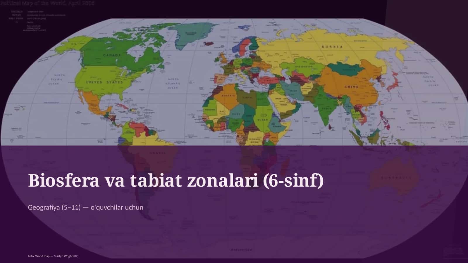 Biosfera va tabiat zonalari (6-sinf)