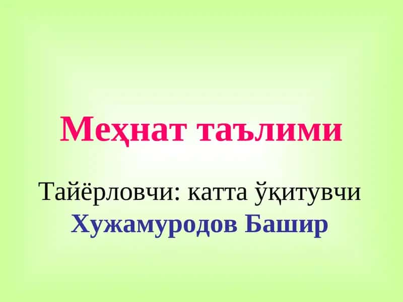 Меҳнат таълими