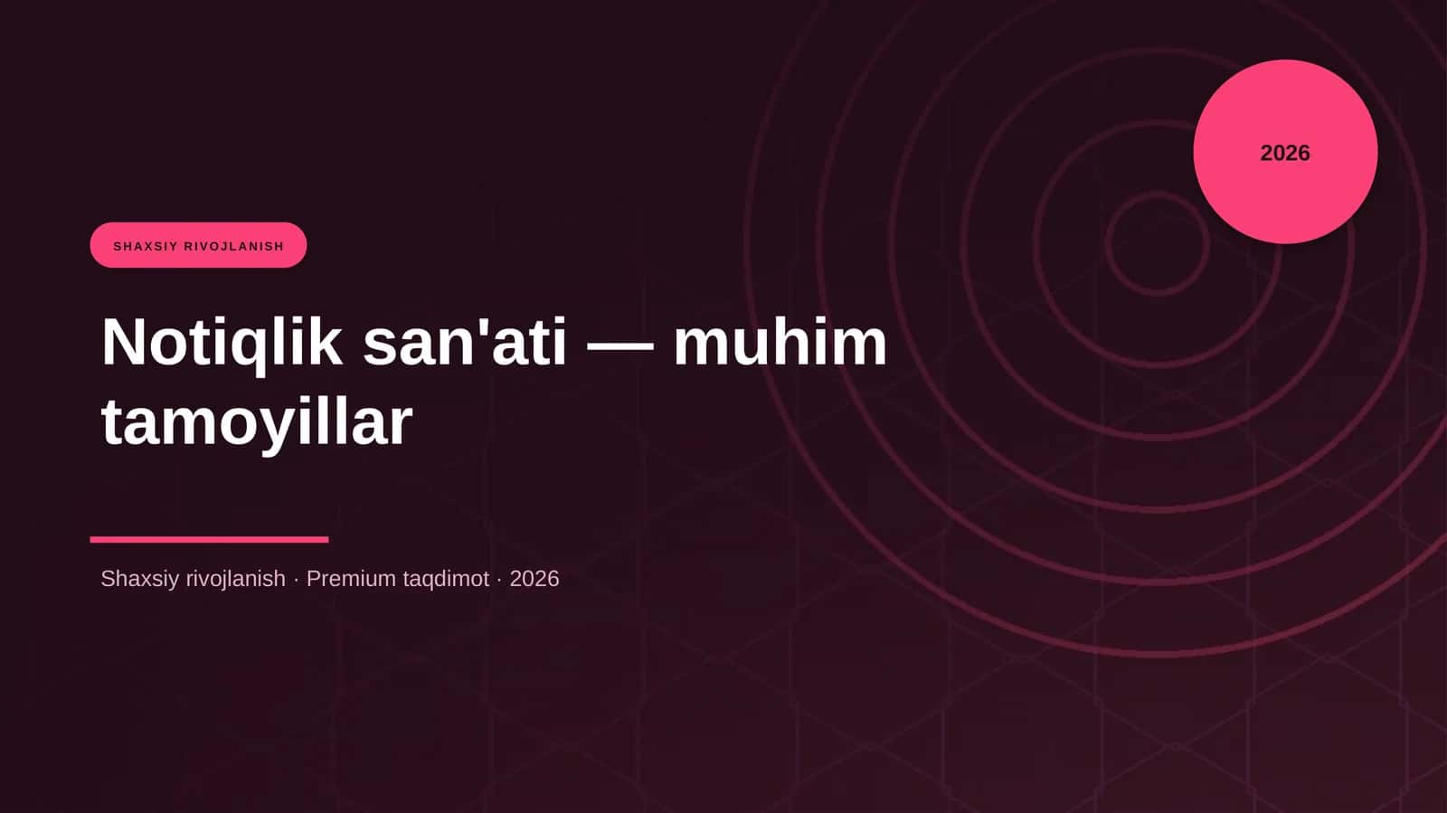 Notiqlik san'ati — muhim tamoyillar