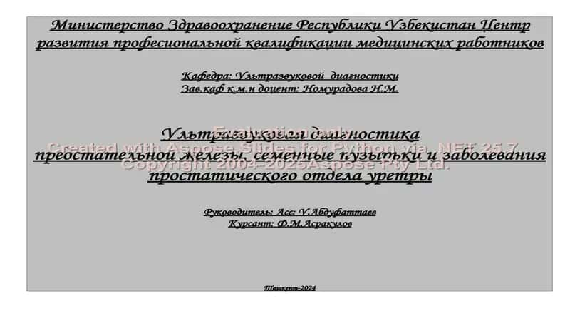 Ультразвуковая диагностика предстательной железы, семенные пузырьки и заболевания простатического отдела уретры