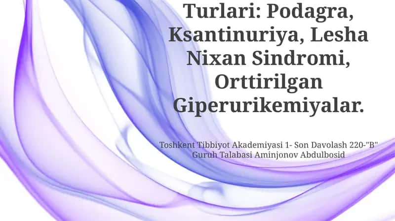 Giperurikemiya Turlari