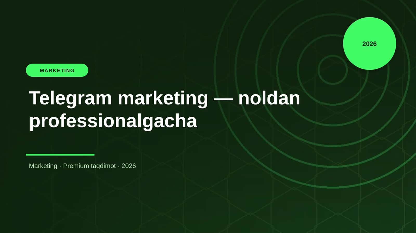 Telegram marketing — noldan professionalgacha