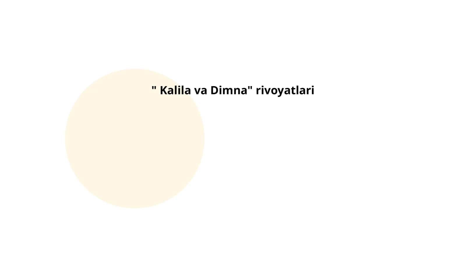 " Kalila va Dimna" rivoyatlari