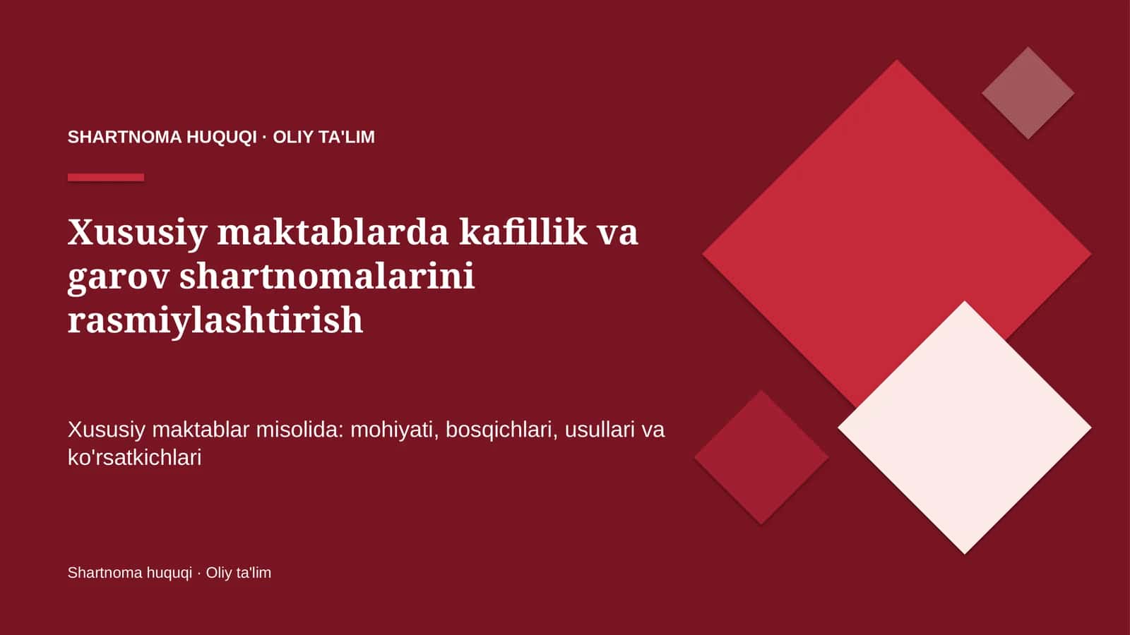 xususiy maktablarda kafillik va garov shartnomalarini rasmiylashtirish 1382