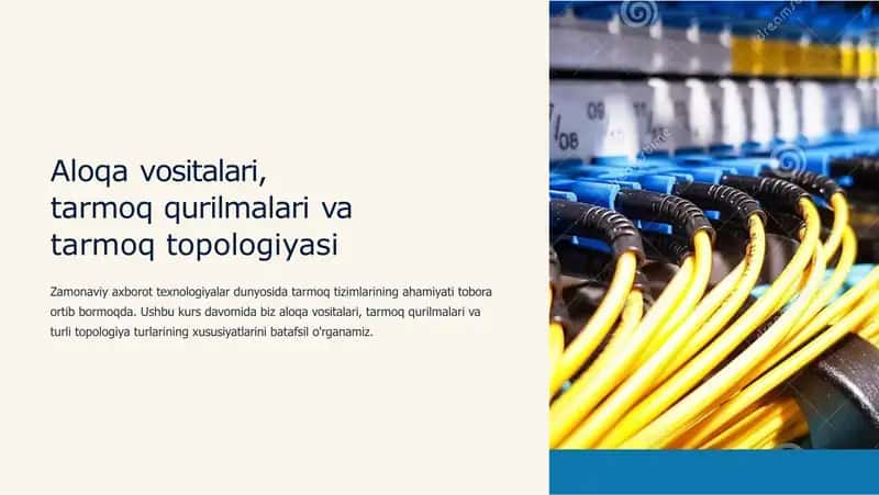 Aloqavositasi, tarmoq qurilmalari va tarmoq topologiyasi