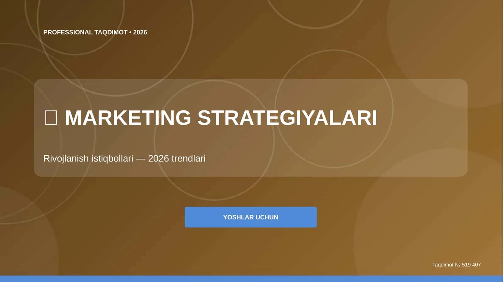 Marketing strategiyalari: rivojlanish istiqbollari (2026 trendlari) [yoshlar uchun]