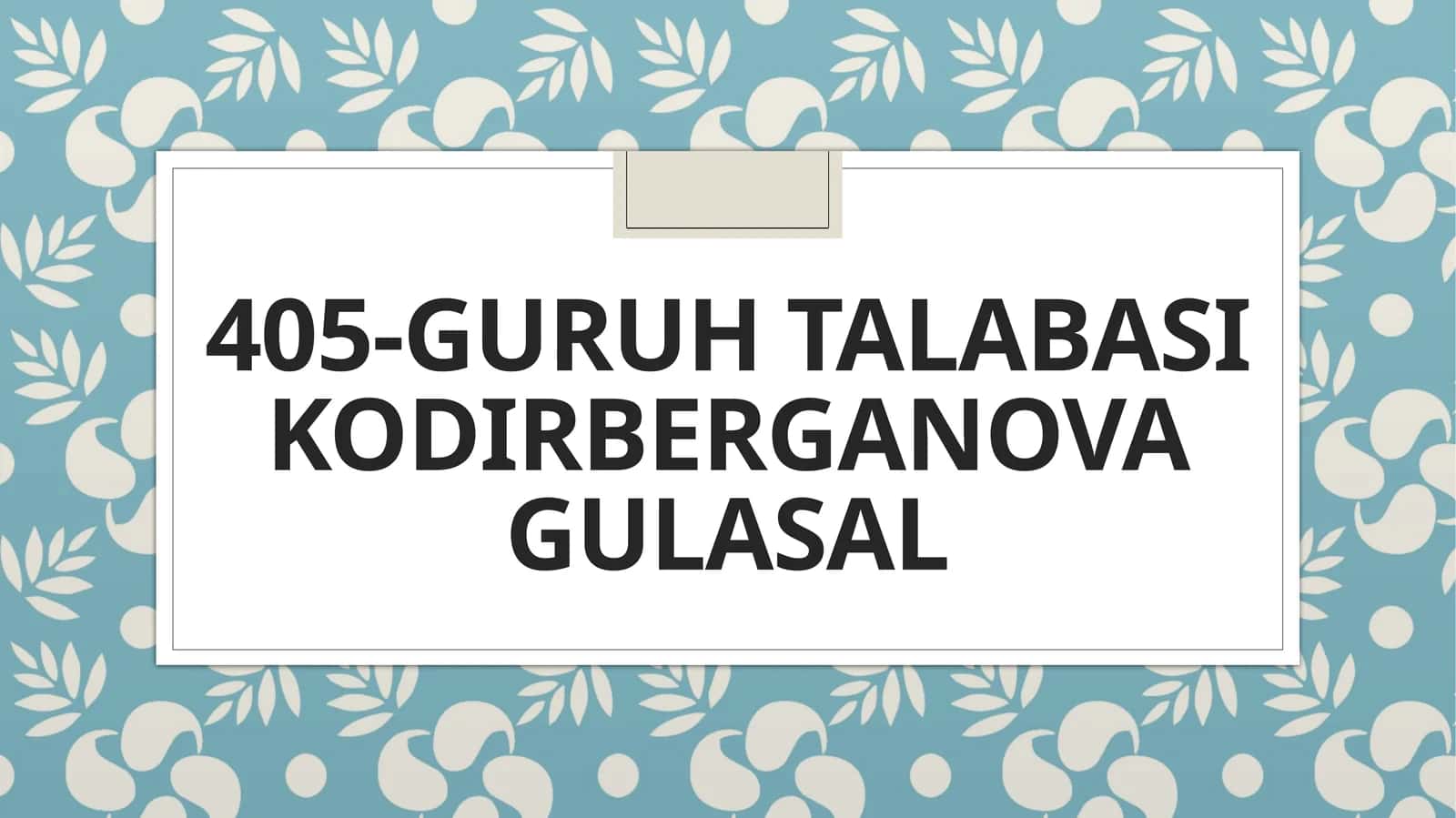 Nafas olish fiziologiyasi