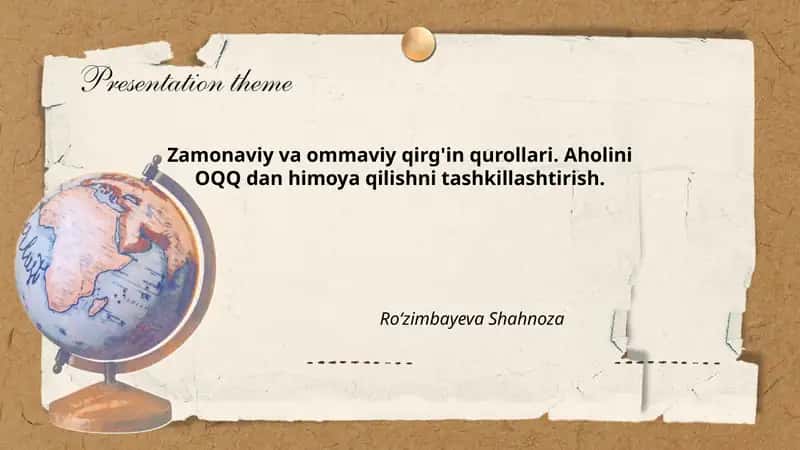 Zamonaviy va ommaviy qirg'in qurollari