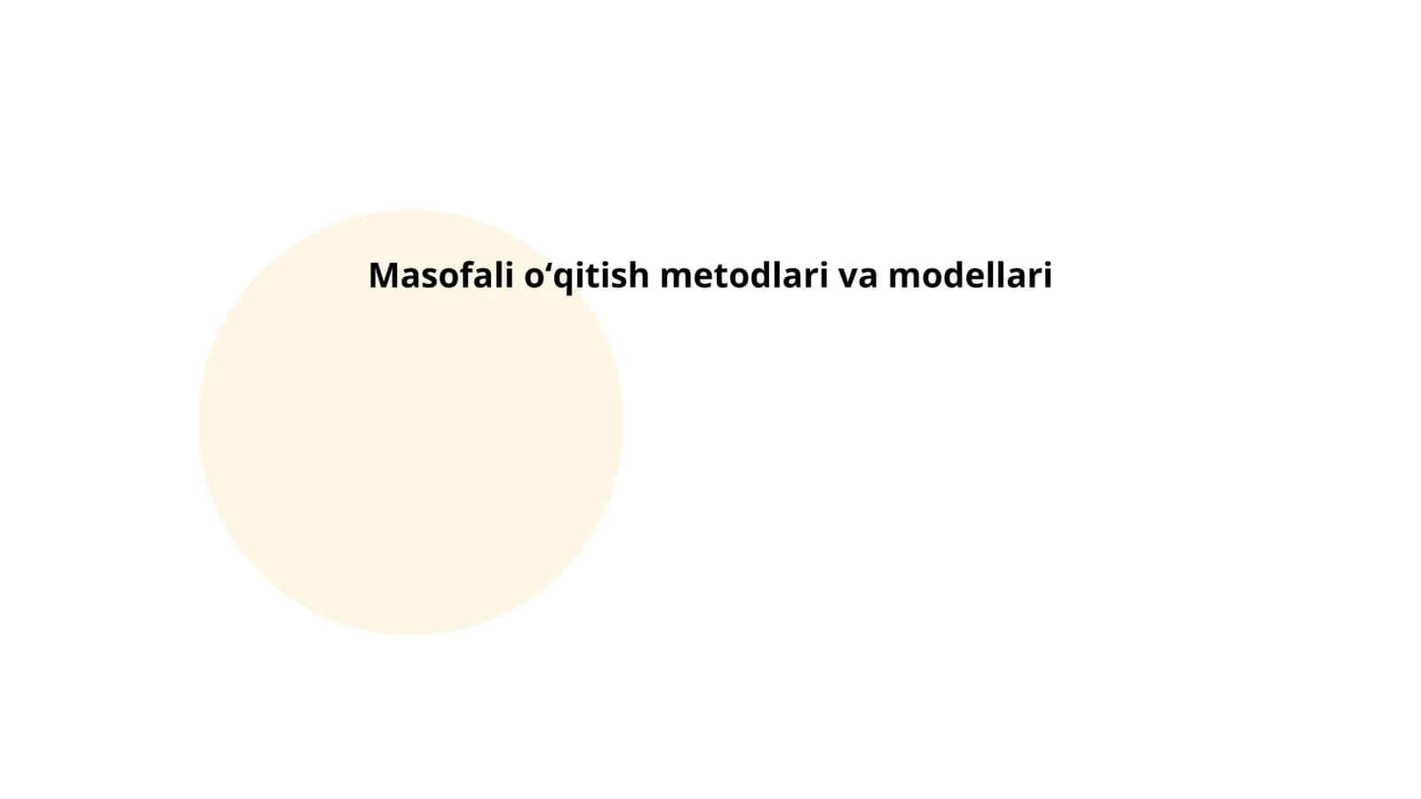 Masofaviy oʻqitish metodlari va modellari