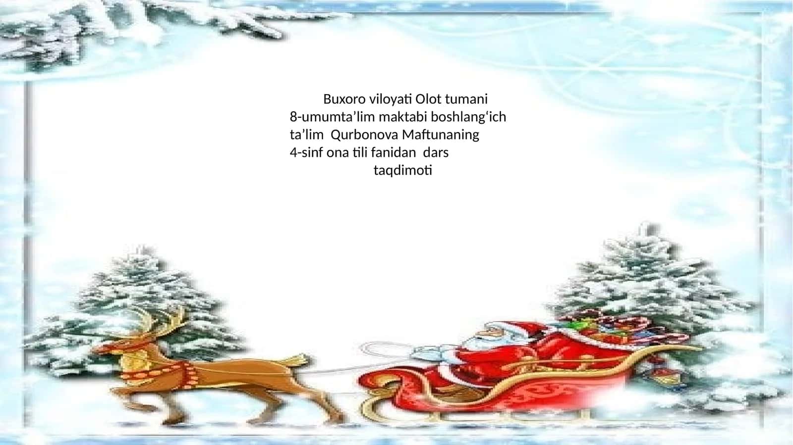 Qurbonova Maftunaning 4-sinf ona tili fanidan dars taqdimoti