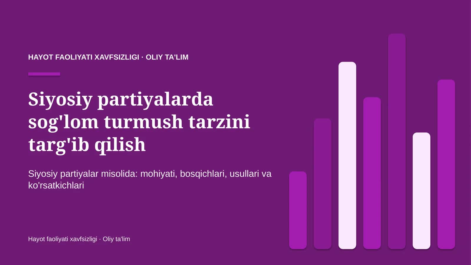 Siyosiy partiyalarda sog'lom turmush tarzini targ'ib qilish