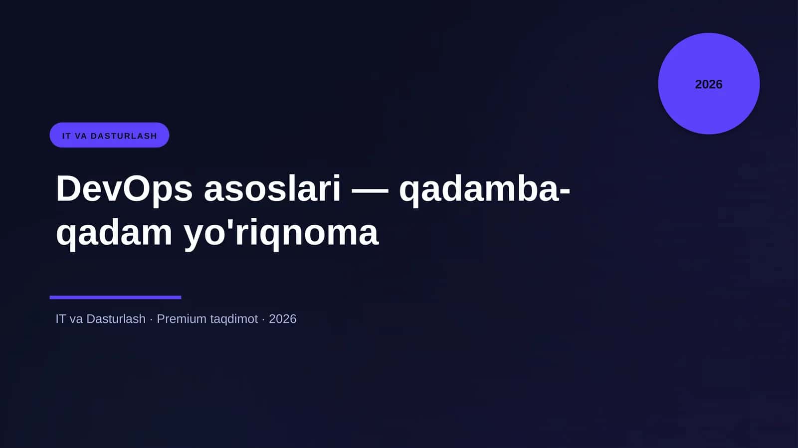 DevOps asoslari — qadamba-qadam yo'riqnoma