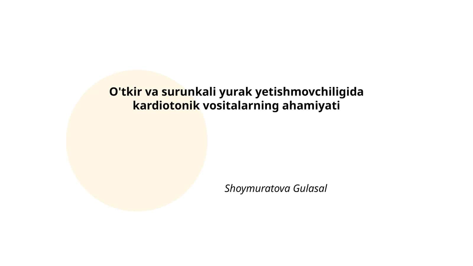 Kardiotonik vositalarning ahamiyati
