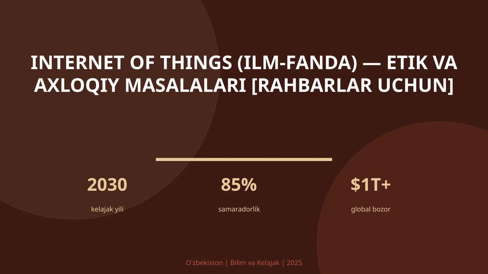 INTERNET OF THINGS (ILM-FANDA) — ETIK VA AXLOQIY MASALALARI [RAHBARLAR UCHUN]