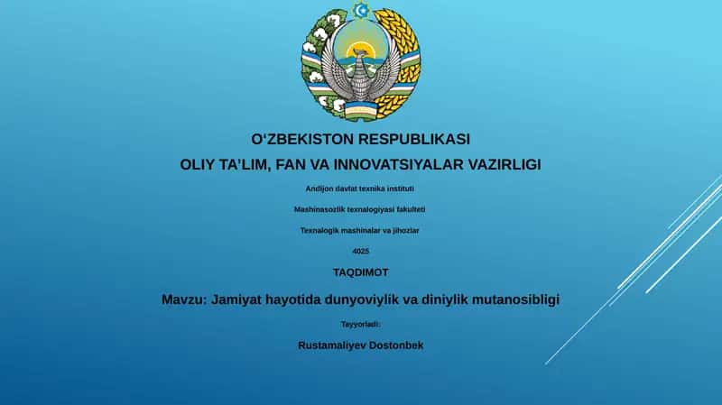 Jamiyat hayotida dunyoviylik va diniylik mutanosibligi