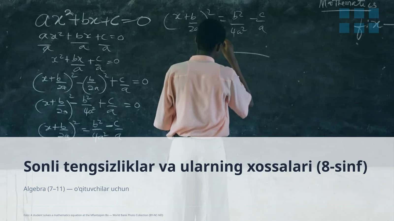 Sonli tengsizliklar va ularning xossalari (8-sinf)