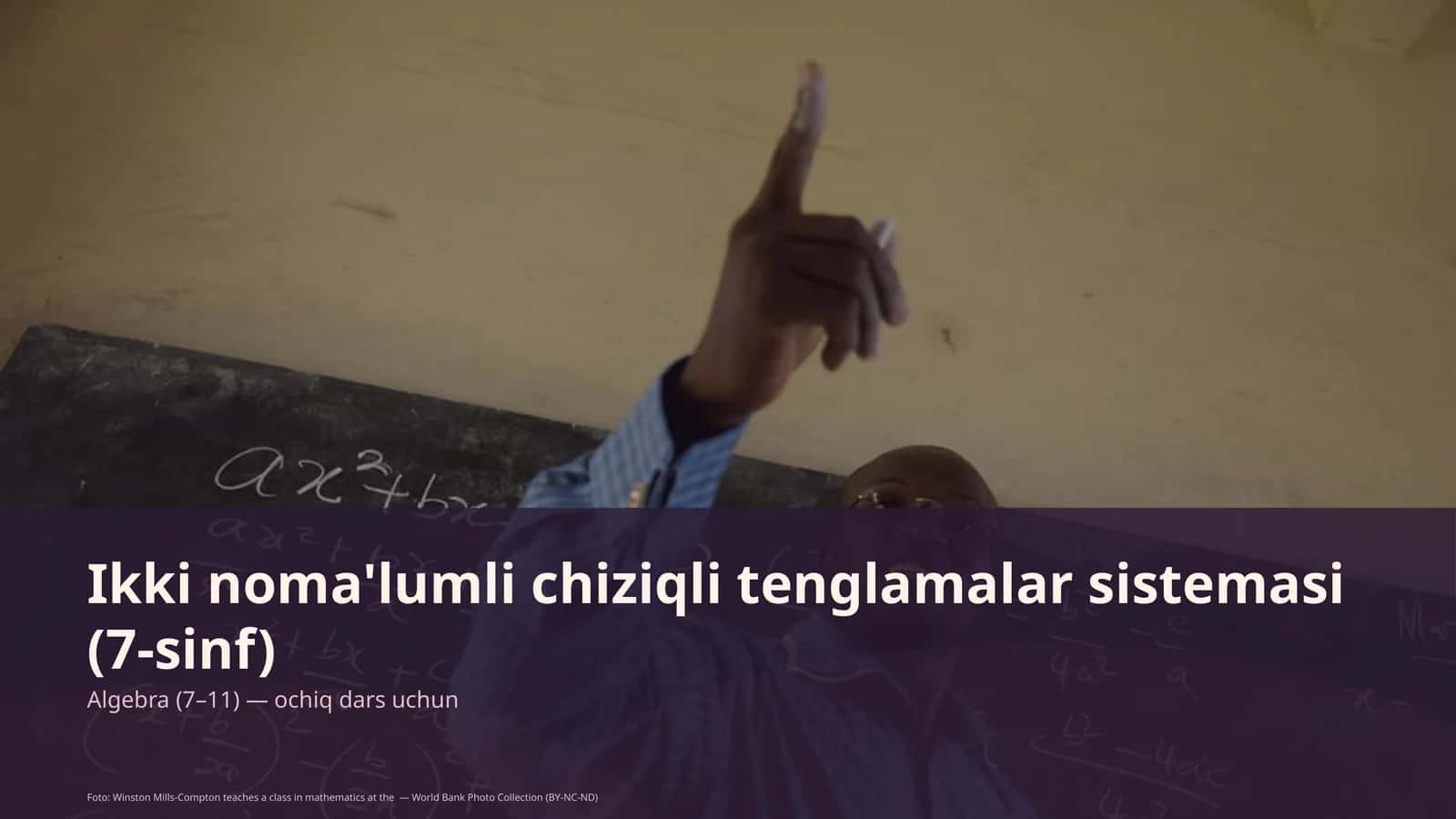 Ikki noma'lumli chiziqli tenglamalar sistemasi (7-sinf)