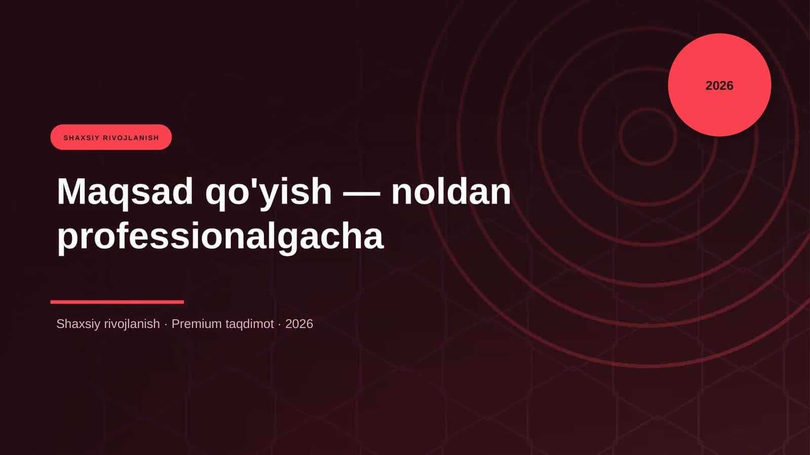 Maqsad qo'yish — noldan professionalgacha