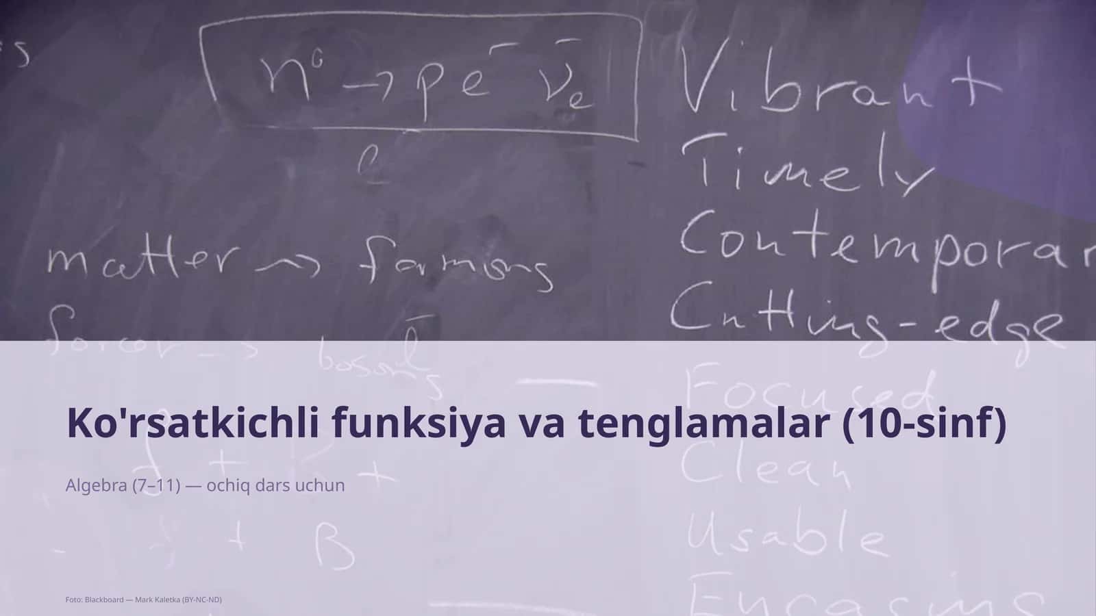 Ko'rsatkichli funksiya va tenglamalar (10-sinf)