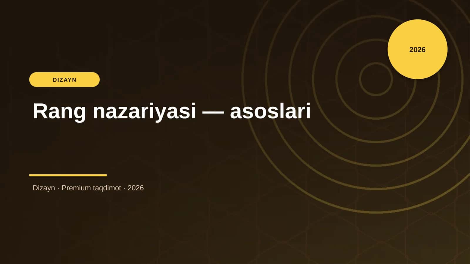 Rang nazariyasi — asoslari