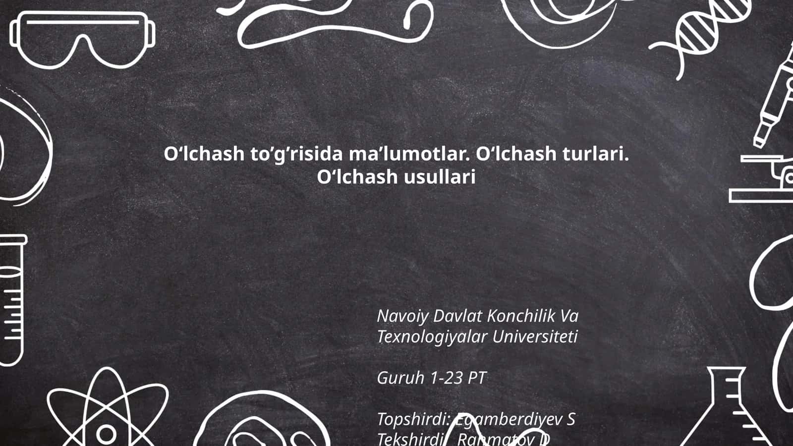 O‘lchash to’g’risida ma’lumotlar