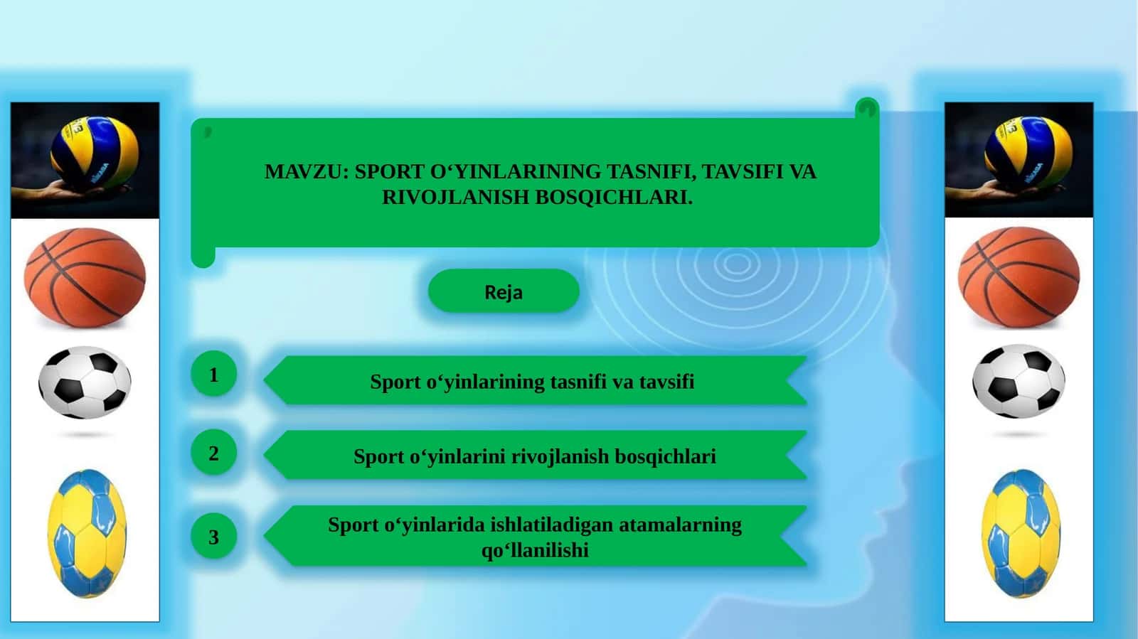 SPORT O‘YINLARINING TASNIFI, TAVSIFI VA RIVOJLANISH BOSQICHLARI