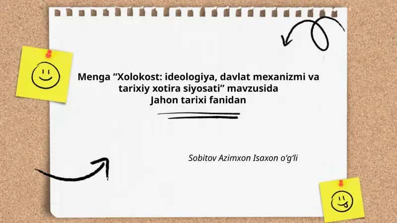 Xolokost: ideologiya, davlat mexanizmi va tarixiy xotira siyosati