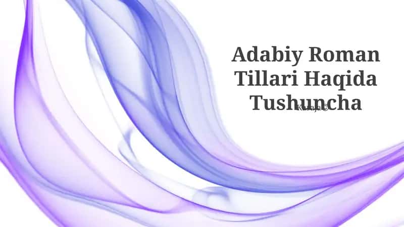 Adabiy Roman Tillari Haqida Tushuncha